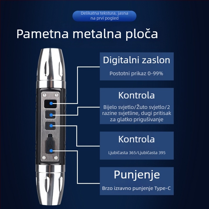 Rohmon ističe novu žadnu svjetiljku, ljubičastu svjetiljku, provjeru novčanica, nakit od žada, duhan i alkohol, identifikacija protiv krivotvorenja, snažno svjetlo, svjetiljku za blago