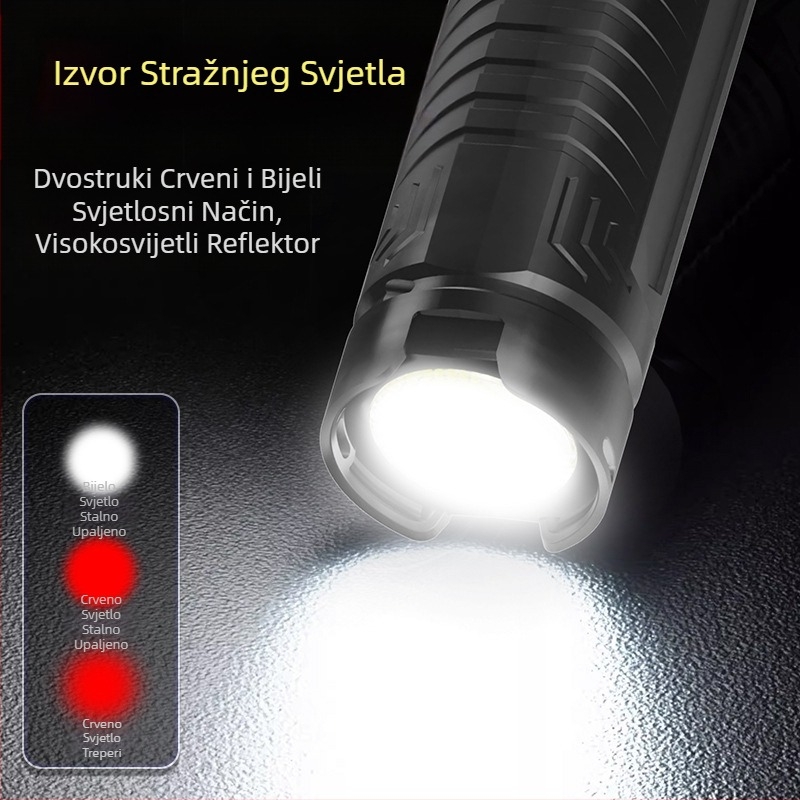 Nova bijela laserska svjetiljka s jakim svjetlom dugog dometa, ABS višenamjenska svjetiljka za osvjetljenje, punjenje noćne svjetiljke za ribolov, prikaz snage