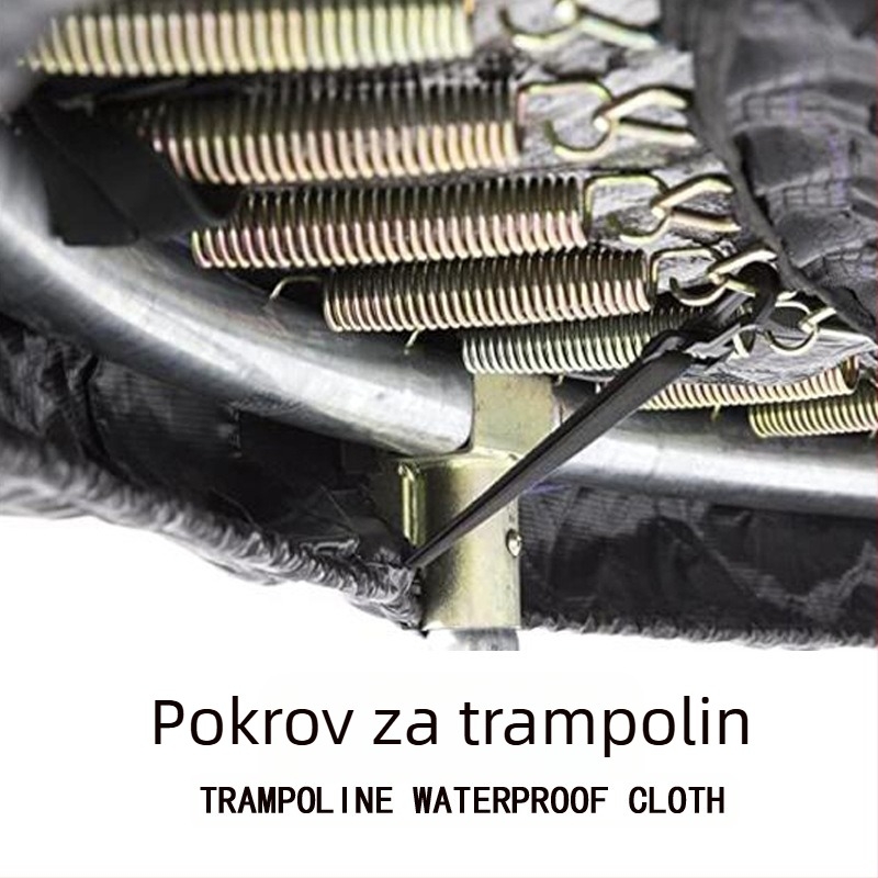 Dječji okrugli trampolin, plava tkanina otporna na prašinu, vanjska zaštitna mreža za odrasle, proljetni džemper, navlaka za kišu otporna na vjetar