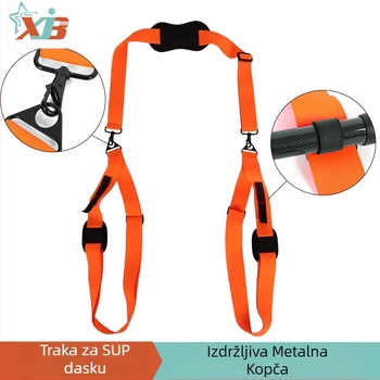 Remen za rame za SUP dasku za surfanje, podesivi remen, remen za vez za kajak, daska za veslanje kanuom, fiksni metalni remen s kukom