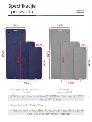 Prekogranični eksplozijski jaht Fender eva Fender kajak odbojnik protiv sudara Zaštitna podloga od zadebljane pjene za marince