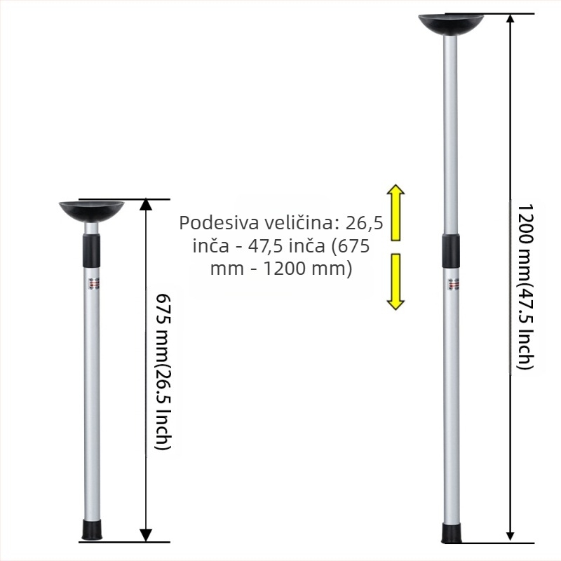 Vanjski teleskopski stup, potporanj za pontonski čamac, potporanj za ceradu, potporanj za pokrov glisera, podesivi aluminijski potporanj nadstrešnice