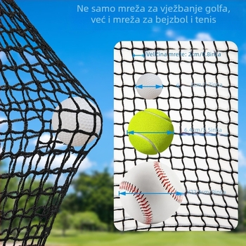 3m mreža za golf, zasebna mreža za unutarnju i vanjsku upotrebu, mreža za vježbanje golfa, zamjenska mreža