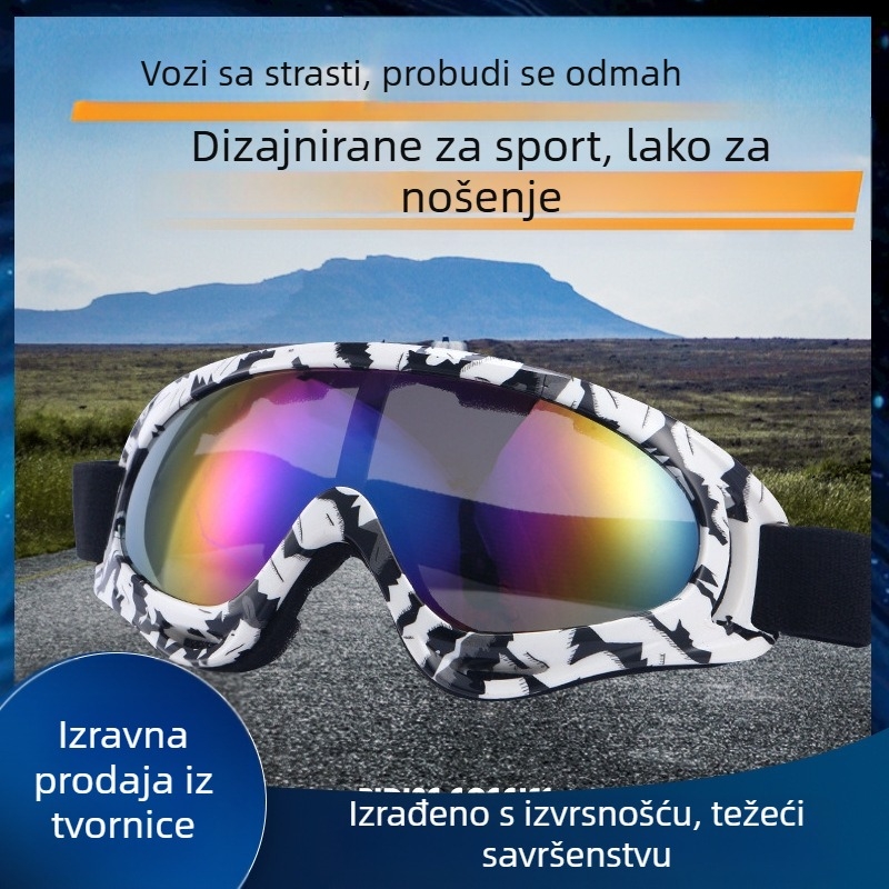 Planinarske skijaške naočale za muškarce i žene, jednoslojne skijaške naočale, motociklističke naočale s UV premazom, mogu se prilagoditi