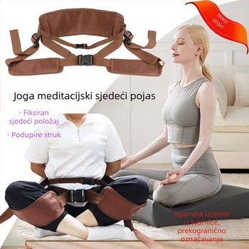 Remen za jogu i meditaciju, dvostruki remen za zen meditaciju, pomoćni remen za zatezanje, korektor držanja pri sjedenju, pojas za struk