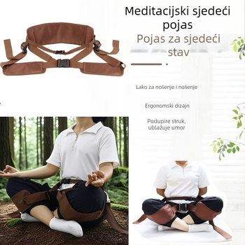 Remen za jogu i meditaciju, dvostruki remen za zen meditaciju, pomoćni remen za zatezanje, korektor držanja pri sjedenju, pojas za struk