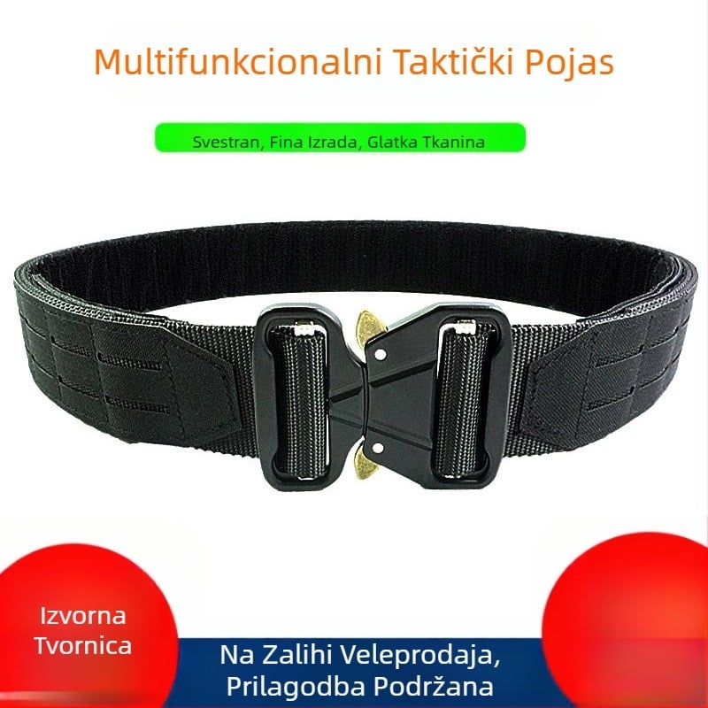 Višenamjenski taktički pojas, vanjski Molle pojas za trening i dužnost, dvoslojni pojas od legure s kopčom za brzo otpuštanje