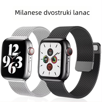 Za Apple remen Modni metalni dvostruki presjek Tkani Apple Milanese Lijepi remen za iWatch Milanese remen