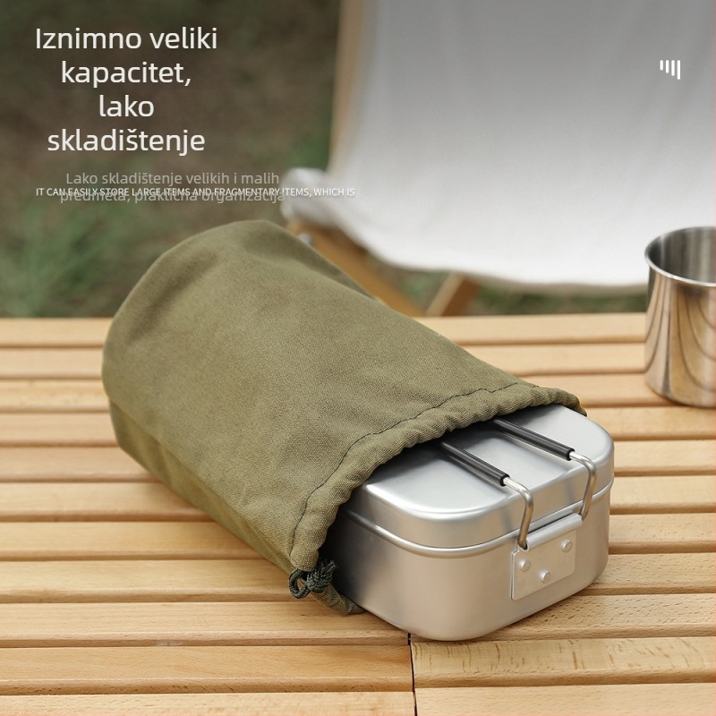 Paket za pohranu na otvorenom za kampiranje, džepna torba za pranje rublja, vrećica za pohranu pribora za kampiranje velikog kapaciteta, platnena torba s vezicom