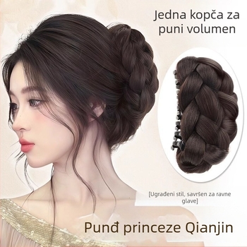 Uvijena kuglasta perika za žene, umjetna kopča za kosu Gui Qi, cvjetni pupoljak, pahuljasta kosa, artefakt za stražnju stranu perike, torba za periku