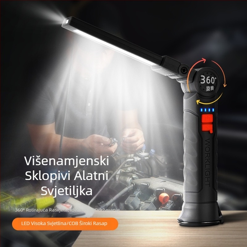 Višenamjensko COB magnetsko svjetlo za popravak automobila LED crveno svjetlo upozorenja jaka svjetiljka za popravak automobila