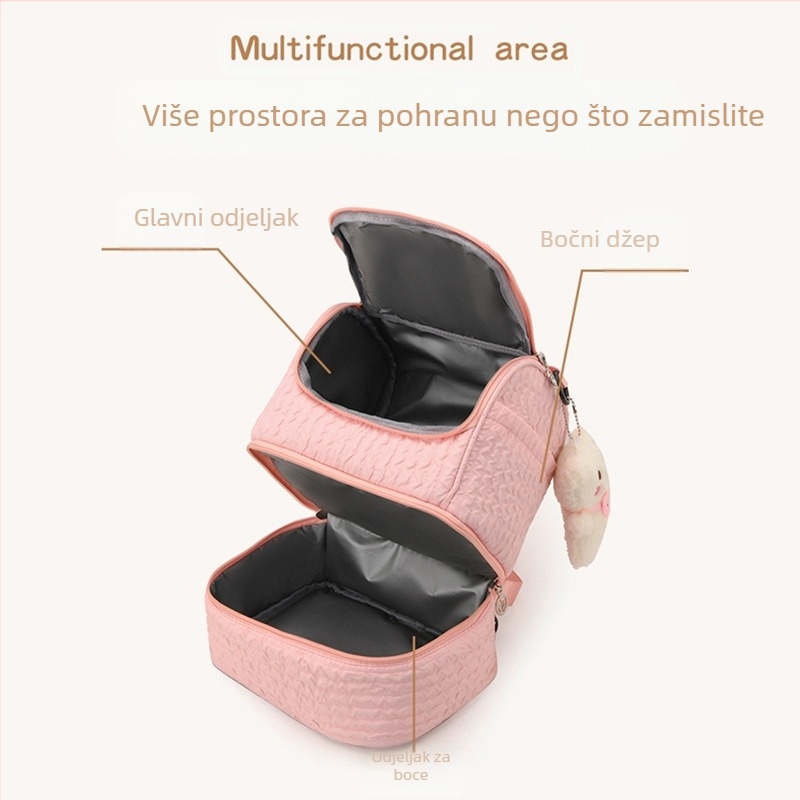 Bubble Lattice torba za mame s dvostrukim ramenom, moderna torba velikog kapaciteta za majku i bebu, termos torba za dječje bočice, višeslojna torba za pohranu dječjih potrepština