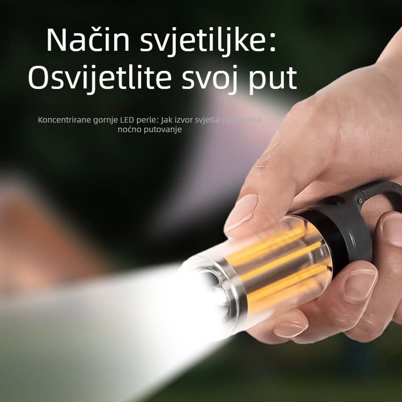 Nova prijenosna višenamjenska kamperska svjetiljka s dvostrukim izvorom svjetla, dva u jednom, svjetiljka, vanjska atmosfera, šatorska svjetiljka za kampiranje