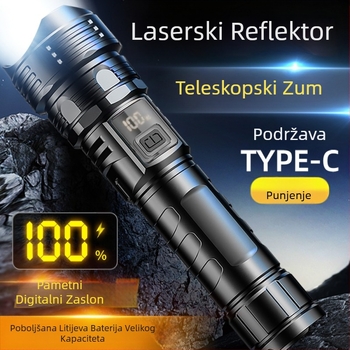 Nova Abs Strong Light teleskopska fokusna digitalni zaslon vanjska prijenosna svjetiljka za hitne slučajeve s jakim svjetlom