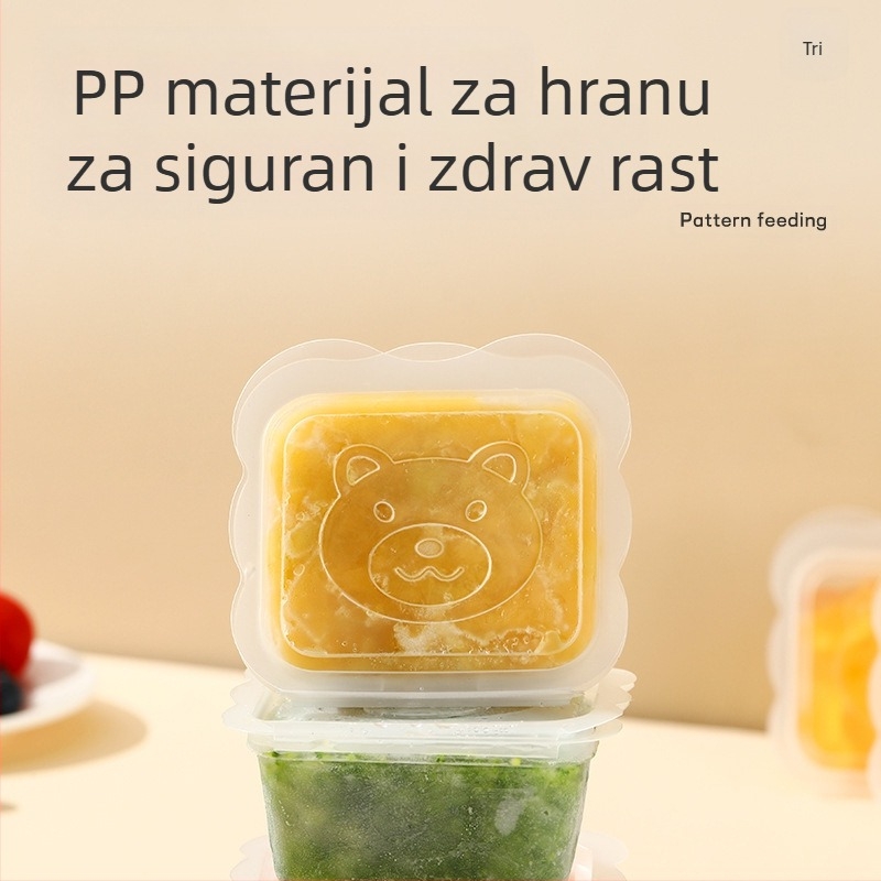 Kutija za zamrzavanje dodataka prehrani za bebe s medvjedićima, svježa, prijenosna mini kutija za pakiranje voća