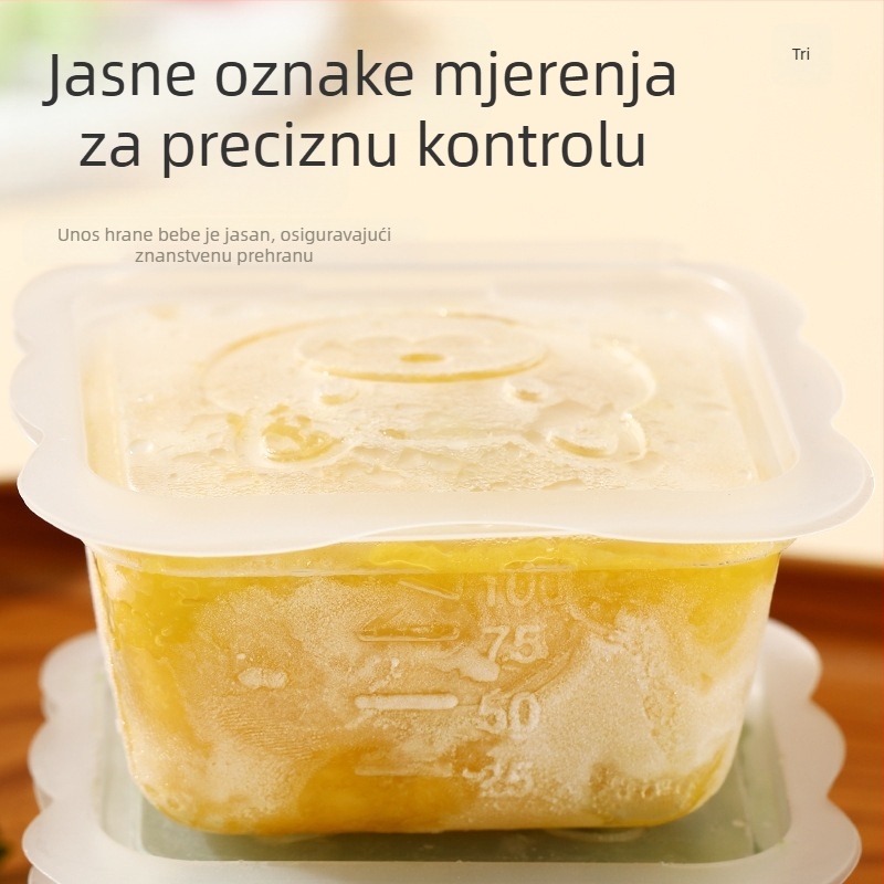 Kutija za zamrzavanje dodataka prehrani za bebe s medvjedićima, svježa, prijenosna mini kutija za pakiranje voća