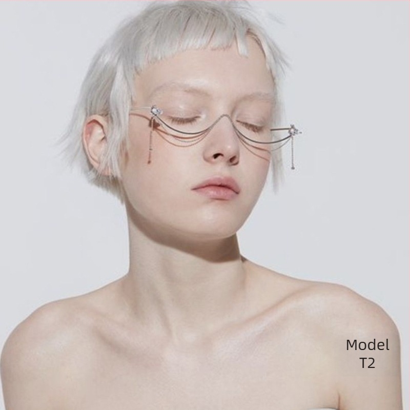 Amazon vruće prodavani trend okvir za naočale s kapljicom vode bez leća, modni personalizirani okviri za ukrase za zabavu s cirkonima