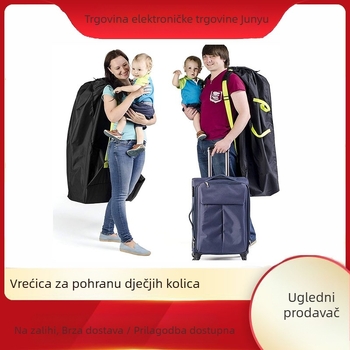 Torba za pohranu kolica, torba za kolica, podstavljeni podesivi ruksak, torba za pohranu kolica, otporna na prašinu, torba za dječje sjedalo