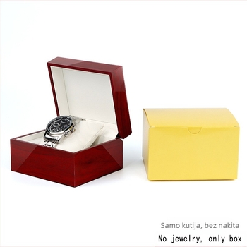 Izvrsna kutija za satove, kutija za nakit, drvena kutija za satove, preklopna kutija za nakit, ljubičasto crvena, visokokvalitetna drvena kutija