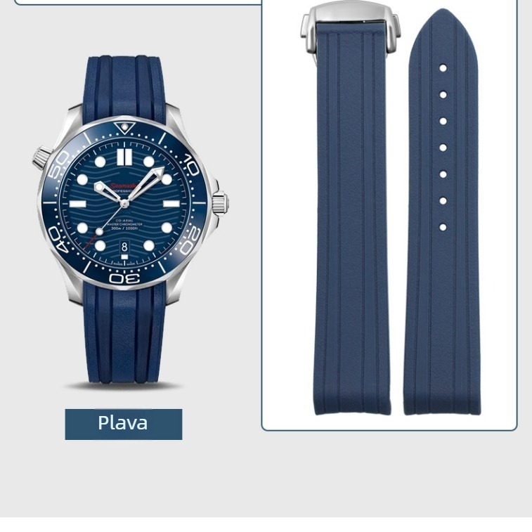 Omega gumeni remen Novi Seamaster 300 Speedmaster 007 Observatory sklopiva kopča silikonski remen za sat 20 mm