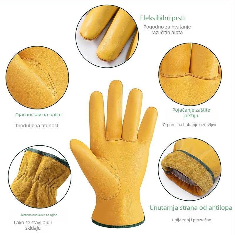 Prilagođene vrtne radne rukavice od kravlje kože, prekogranične, Amazon kravlje split kože, zaštitne rukavice za rukovanje poljoprivrednim proizvodima, otporne na probijanje i habanje