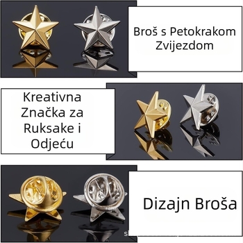 Proizvođač prekogranične petokrake zvijezde leptira za šešire, kopča za šešire, kartica, broš, torbu, iglu za kravatu, iglu za manžete, DIY iglu za nakit