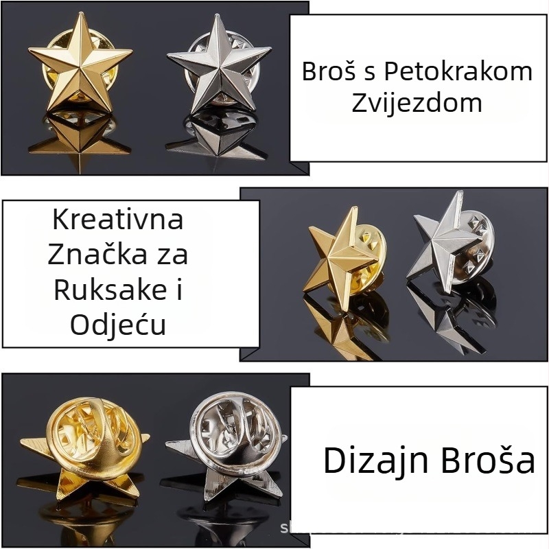 Proizvođač prekogranične petokrake zvijezde leptira za šešire, kopča za šešire, kartica, broš, torbu, iglu za kravatu, iglu za manžete, DIY iglu za nakit