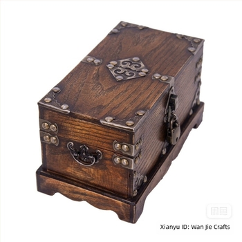 Starinska drvena kutija za pohranu s bravom, drvena kutija, antikna drvena kutija za pohranu blaga, mala drvena kutija, kutija za rekvizit s blagom za bijeg iz komore