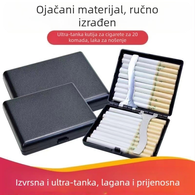 Veleprodaja ultra tankih kreativnih prijenosnih kutija za cigarete, pakiranje od 20 komada, ABS materijal, personalizirane muške matirane kutije za cigarete u rasutom stanju
