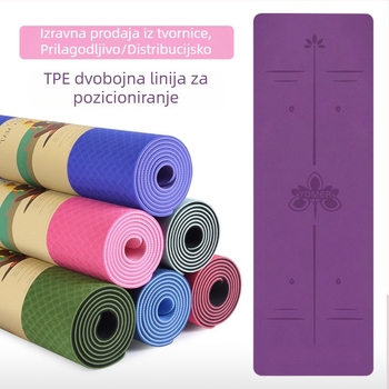 TPE prostirka za jogu, veleprodajni proizvođač, zadebljana ekstra velika sportska prostirka za fitness, neklizajuća, kućna aerobika, zvučno izolirana i apsorbira udarce