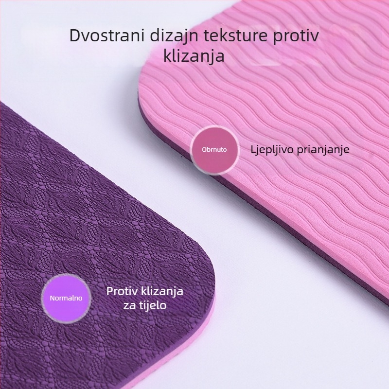 TPE prostirka za jogu, veleprodajni proizvođač, zadebljana ekstra velika sportska prostirka za fitness, neklizajuća, kućna aerobika, zvučno izolirana i apsorbira udarce