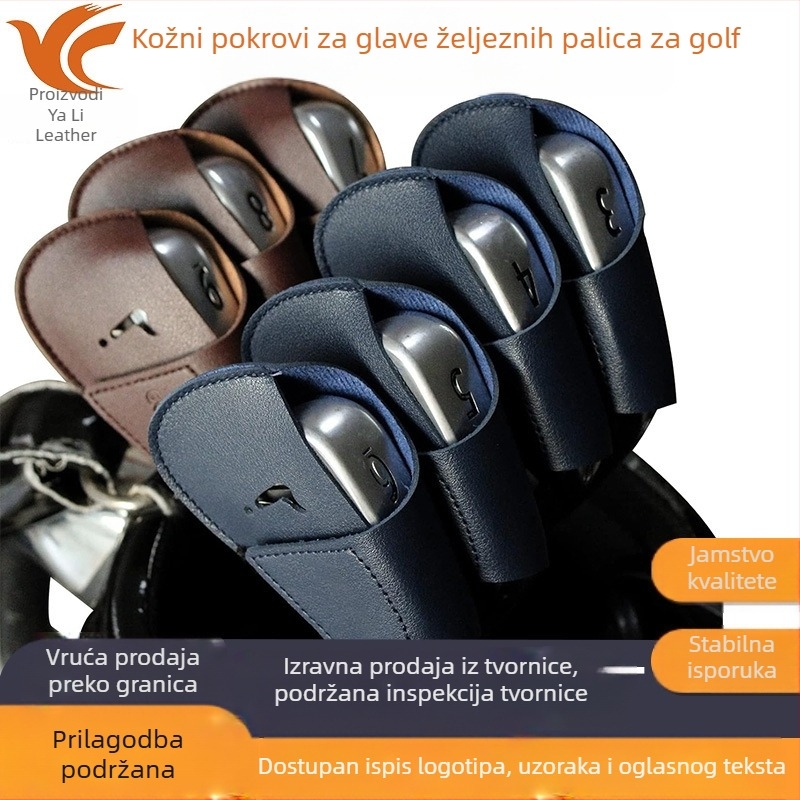 Prekogranična navlaka za golf palicu, zaštitna navlaka od PU kože, pribor za golf palice, navlaka za željezni klub s logotipom za ispis