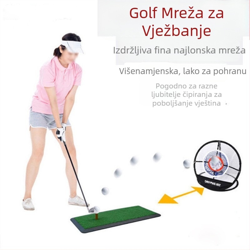 Prekogranična vruća mreža za golf s tri sloja za rezanje šipki, prijenosna sklopiva mreža za vježbanje, mreža za vježbanje šipki za golf