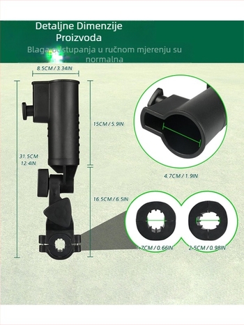 Držač za golf kišobran Crni plastični držač za kišobran Podesivi kut držača za golf kišobran Pribor za cijevi
