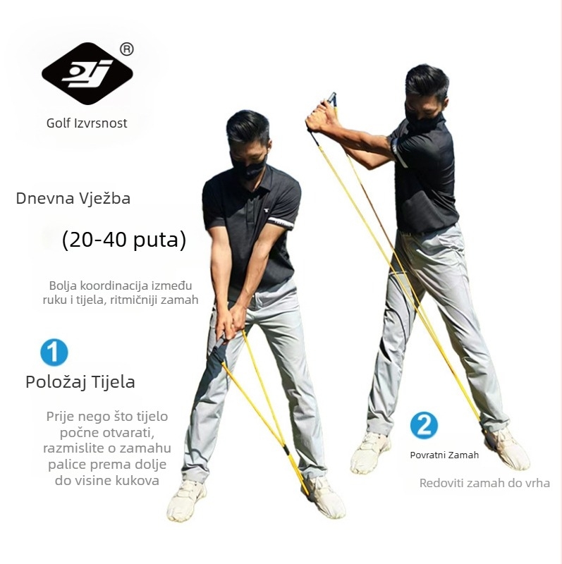 Parknshop Golf uređaj za vježbanje sinkronizacije zamaha rukama i rotacije tijela, prijenosni uređaj za vježbanje zamaha i poboljšanje