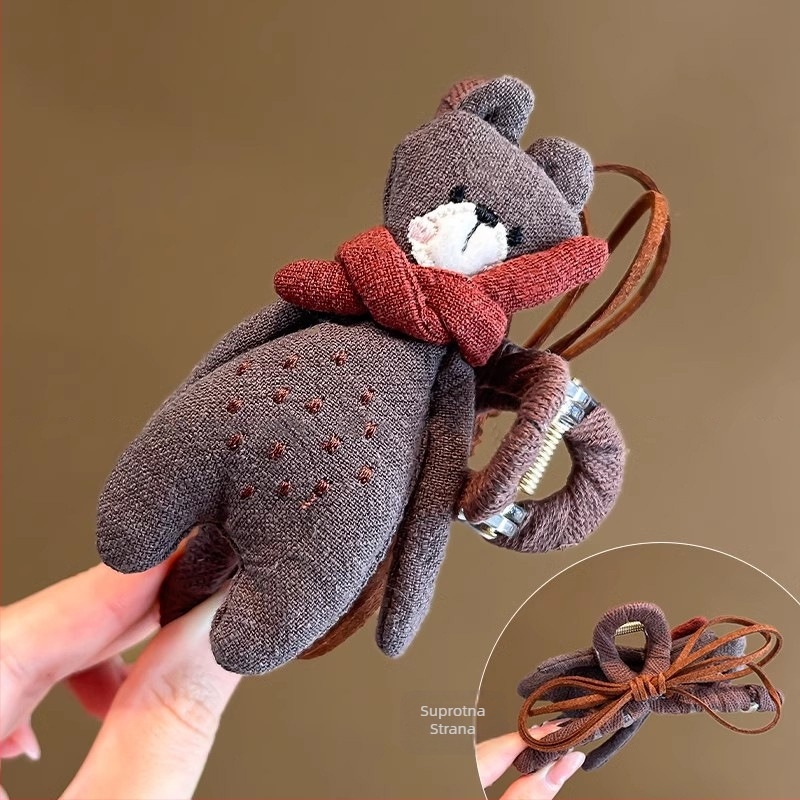 Japanska i korejska vrhunska kopča za medvjeđe hvatanje, ženska nova jesensko-zimska 2024. slatka djevojačka kopča za glavu s motivom morskog psa za stražnji dio glave, ukosnica za kosu