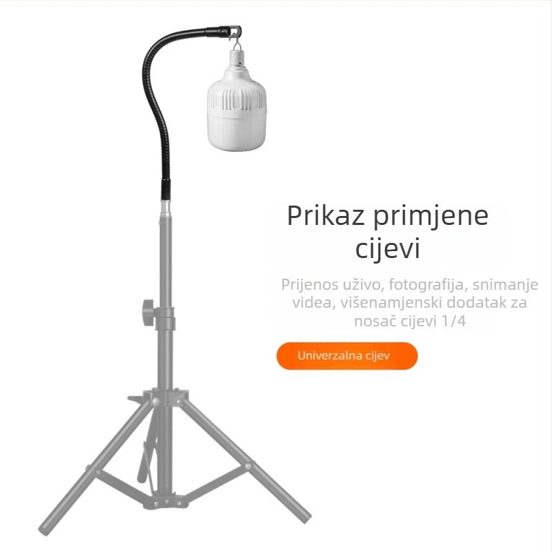 Nosač za mobitel, tablet, mikrofon, metalno crijevo s guščjim vratom, univerzalni rotirajući M10 vanjski zubi, vješalica za lampu