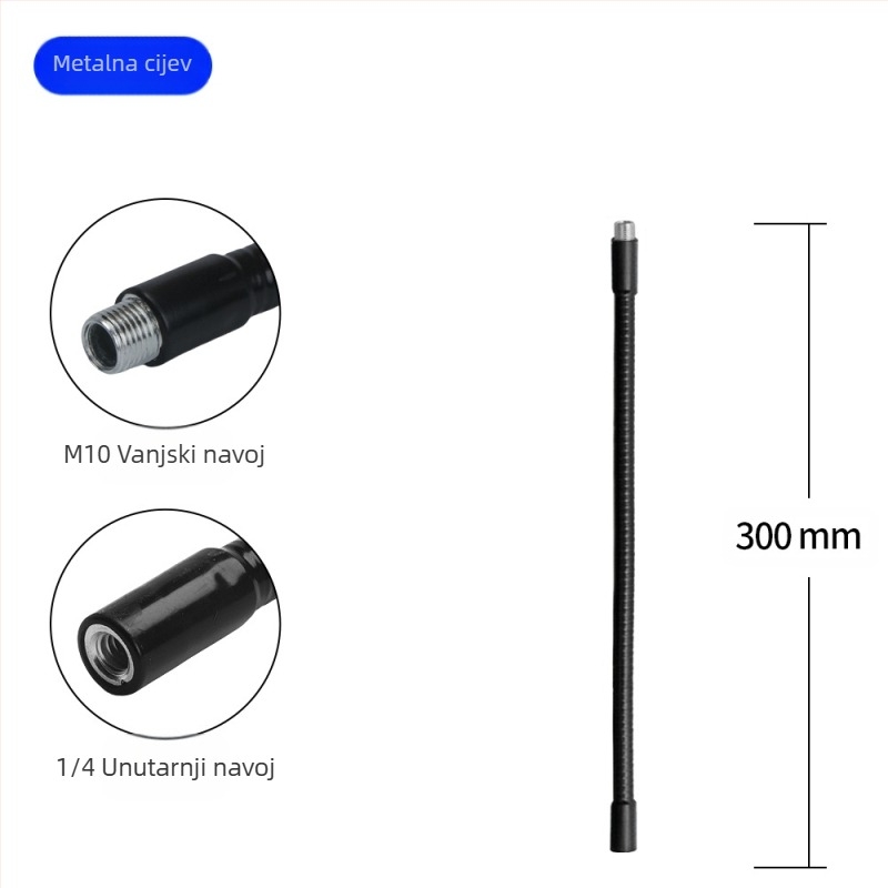 Nosač za mobitel, tablet, mikrofon, metalno crijevo s guščjim vratom, univerzalni rotirajući M10 vanjski zubi, vješalica za lampu