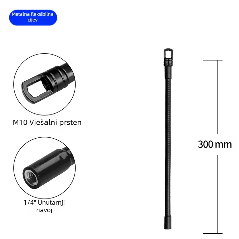 Nosač za mobitel, tablet, mikrofon, metalno crijevo s guščjim vratom, univerzalni rotirajući M10 vanjski zubi, vješalica za lampu
