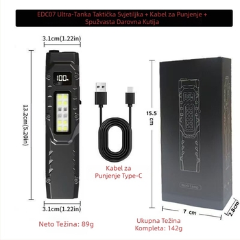 Nova taktička svjetiljka s kopčom za struk, tri izvora svjetla, kamperska svjetiljka za samoobranu, mini ultra tanka prijenosna vanjska svjetiljka