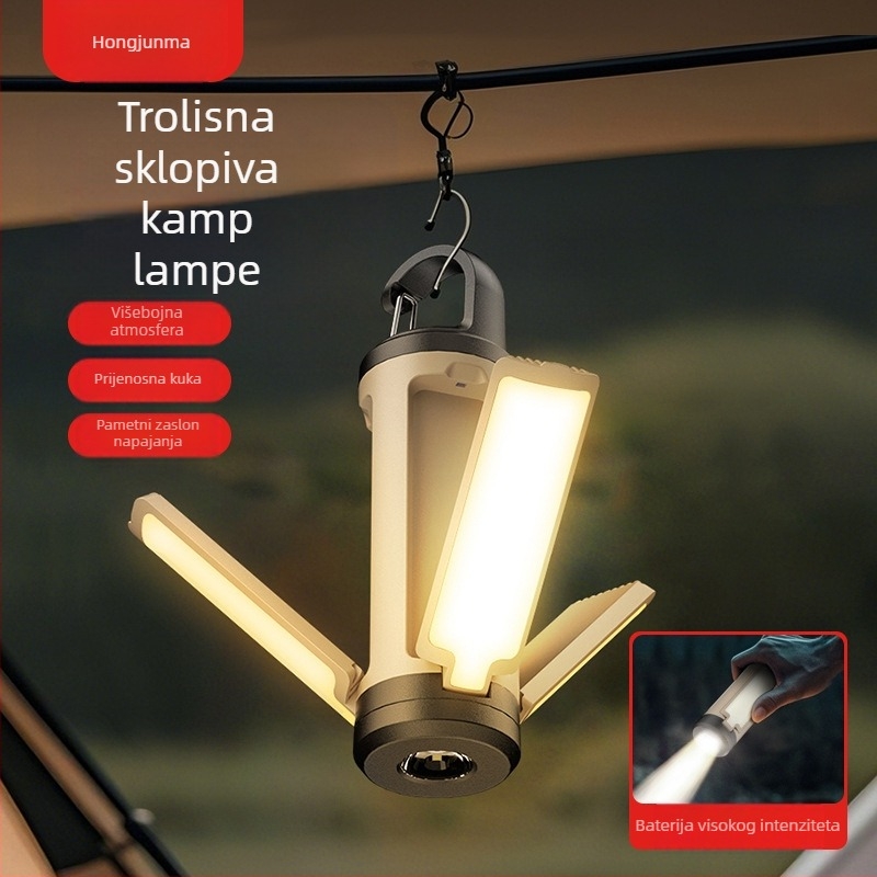 Vanjsko kampersko svjetlo, punjivo sklopivo svjetlo za šator, svjetiljka za hitne slučajeve, prijenosno kampersko svjetlo, ambijentalno svjetlo