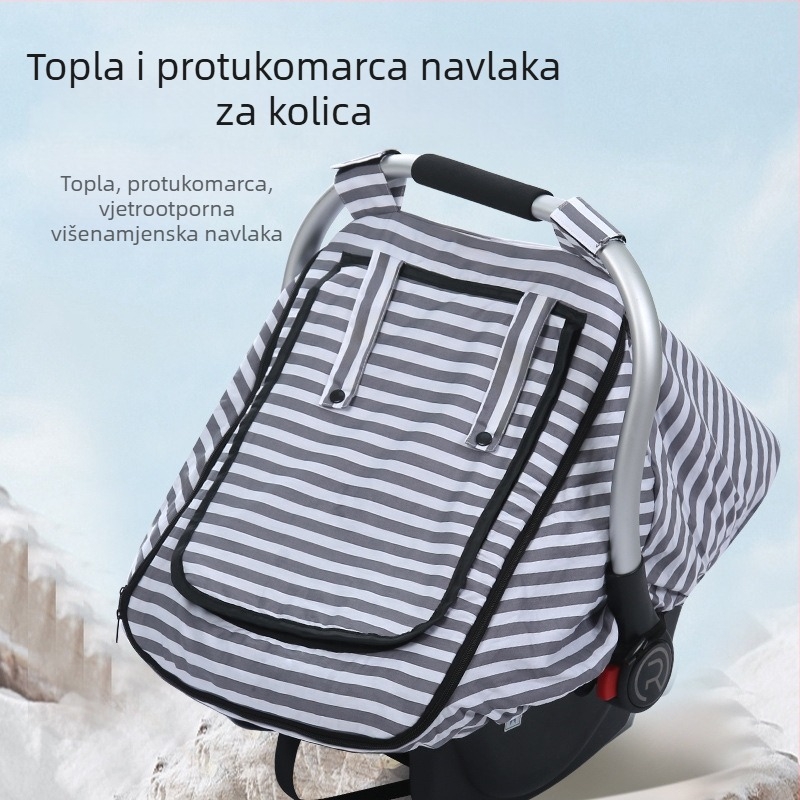 Navlaka za dječju košaru, topla navlaka za dječju košaru, navlaka za auto, navlaka za dječju sjedalicu, ručnik za dojenje, platnena navlaka za auto