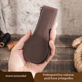 Kontakti Obiteljska Kutija za Pohranu Satova Crazy Horse Leather Vintage Kreativna Prava Koža Vrhunska Kožna Futrola za Satove s Patentnim Zatvaračom