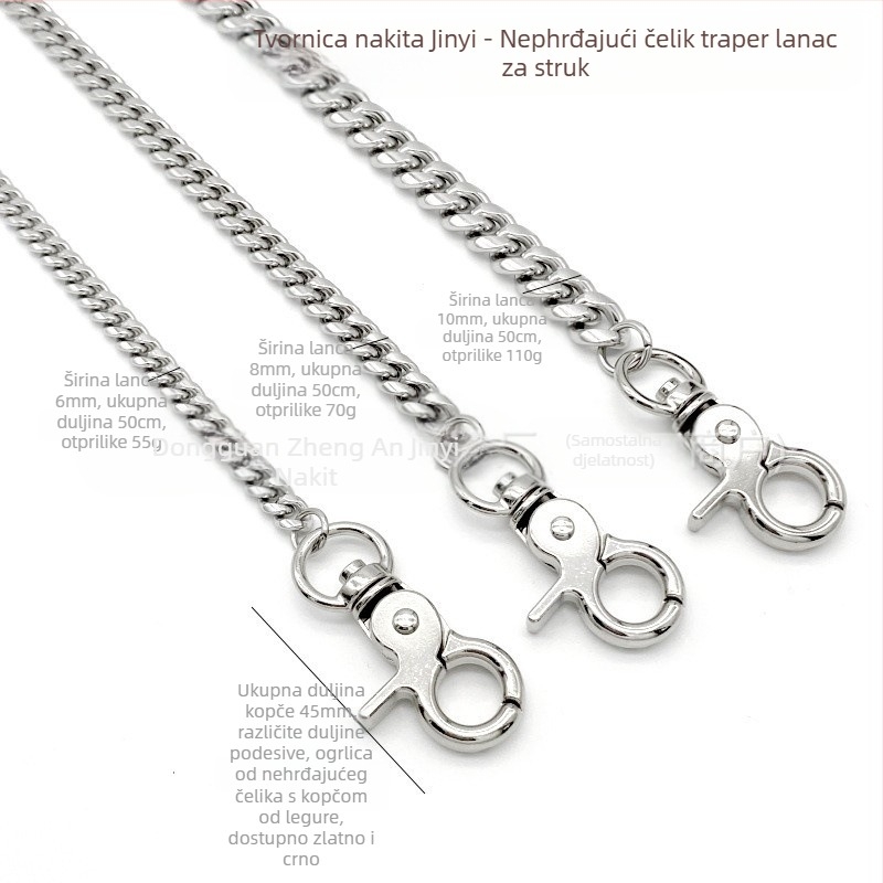 Europski i američki modni osobnost hip hop brusni lanac titan čelični lanac lokomotivski lanac hlače lanac ins vjetar ukras muški lanac veleprodaja