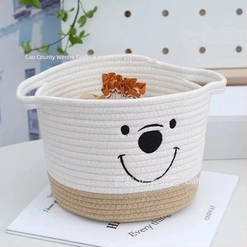 Košara za pohranu kućanskih pamučnih sitnica, kreativna ručno tkana košara za prljavu odjeću, stolna tkana košara za pohranu sitnica