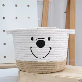 Košara za pohranu kućanskih pamučnih sitnica, kreativna ručno tkana košara za prljavu odjeću, stolna tkana košara za pohranu sitnica