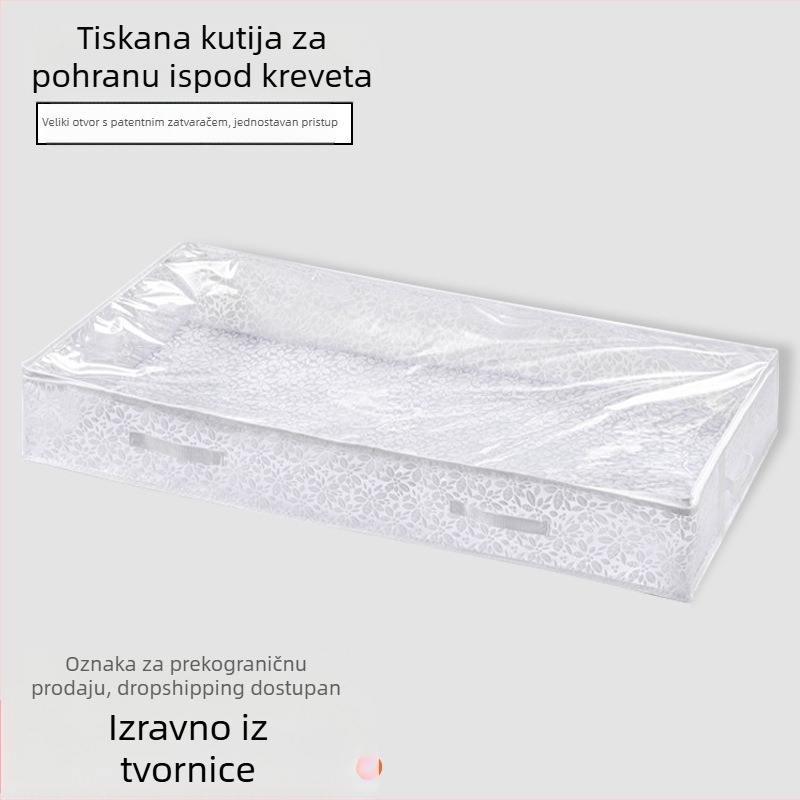 Prekogranična kutija za pohranu dna kreveta, reljefna reljefna ravna torba za organizaciju odjeće, ladica, kućanski ormar, tkanina za pohranu odjeće