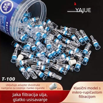 Yajue Jednokratni držač za cigarete Filter za cigarete Jednokratni debeli i tanki filter za opušak cigarete s dvostrukom upotrebom T-100 za muškarce i žene
