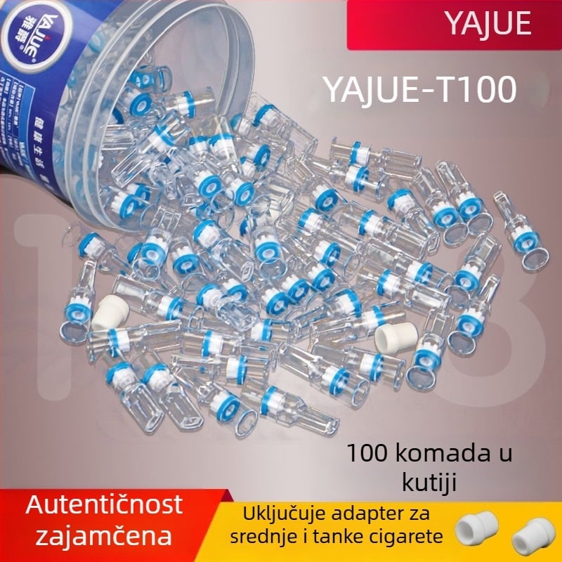 Yajue Jednokratni držač za cigarete Filter za cigarete Jednokratni debeli i tanki filter za opušak cigarete s dvostrukom upotrebom T-100 za muškarce i žene