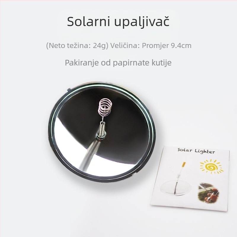 Solarni upaljač za vanjsku upotrebu, planinarenje, kampiranje, preživljavanje u divljini, pohrana, prijenosni solarni štednjak, vatra, upaljač za cigarete